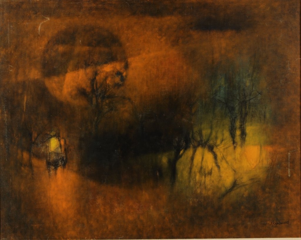 Lebadang, Fr./Vietnamese, Abandoned Garden,o/c: Dang Lebadang, Fr. Vietnamese, 1921-2015, Abandoned Garden, o/c, signed lower right. Note: Verso Doyle auction label(PFOS5117)(MM). Measurements: 29 x 36, framed 34 x 41