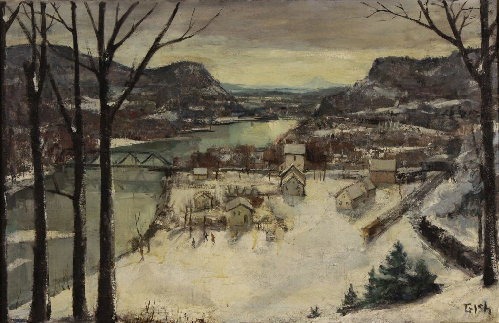 Delbert Gish, Am., Town Along CT River, o/c (1 of 6)