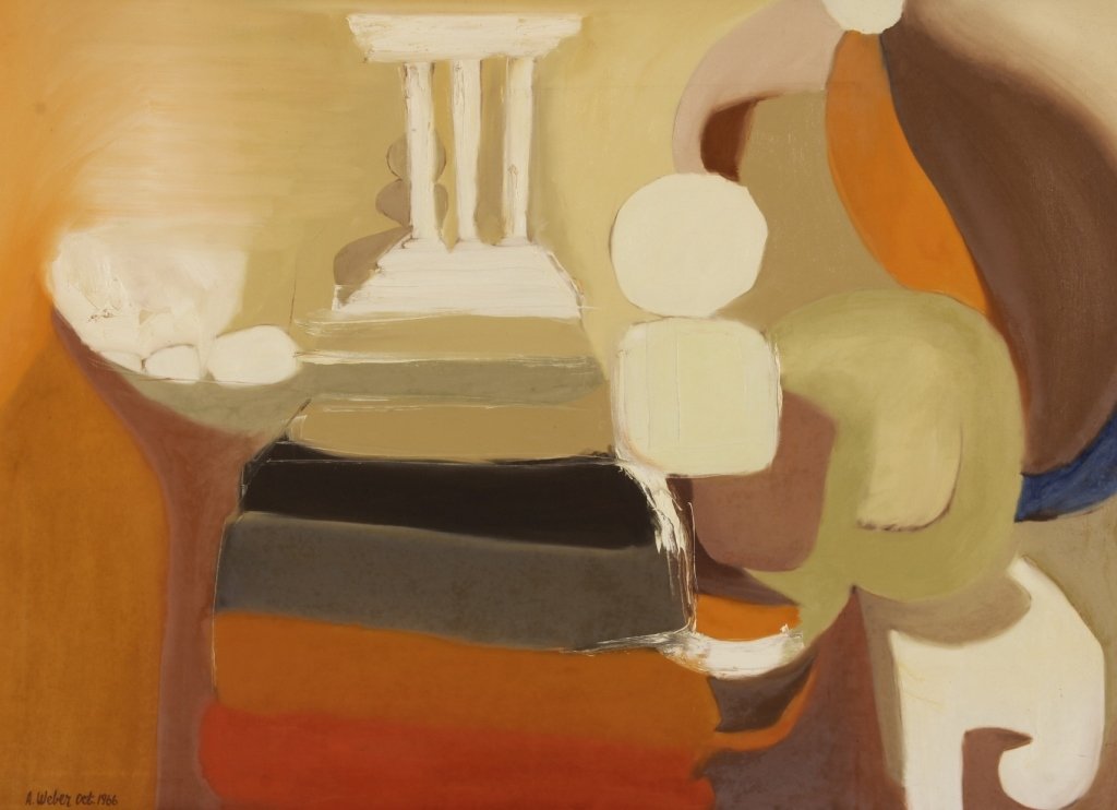 Arnold Weber, 1931- 2010, Three Columns, O/C (1 of 6)