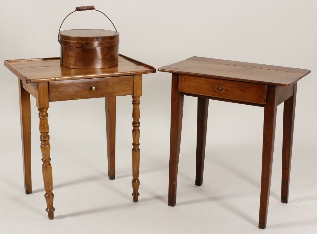 2 Early American Tables, Lidded Box,19th (1 of 7)
