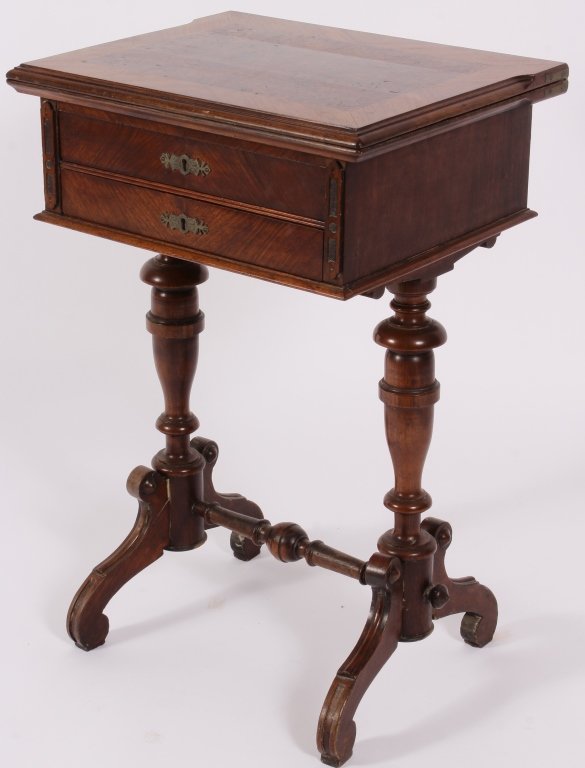 Walnut Writing Table, English, 19th C., (1 of 6)