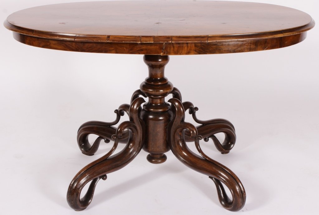 Art Nouveau-Victorian Center Table, 19th C. (1 of 8)