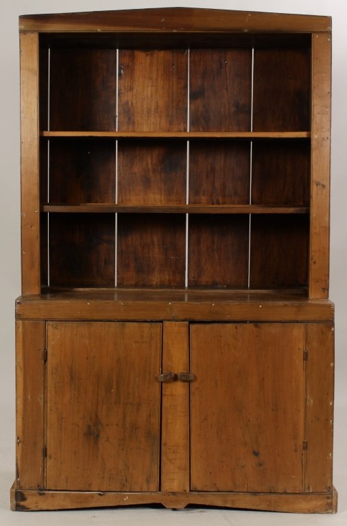 Country Pine Cabinet with Hutch, Am. c. 1900 (1 of 10)
