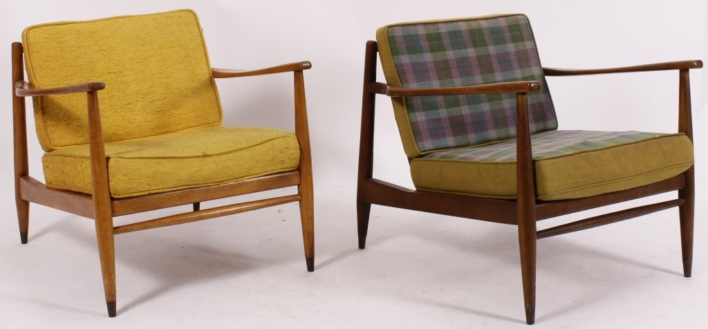 Pair of Mid-Century Open Lounge Chairs. (1 of 6)