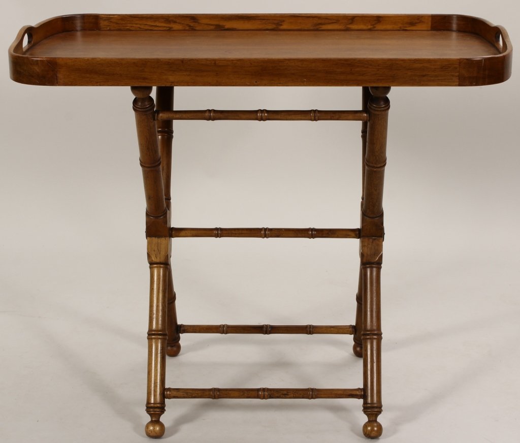 English Elm Faux Carved Bamboo Bar/Coffee Table (1 of 7)