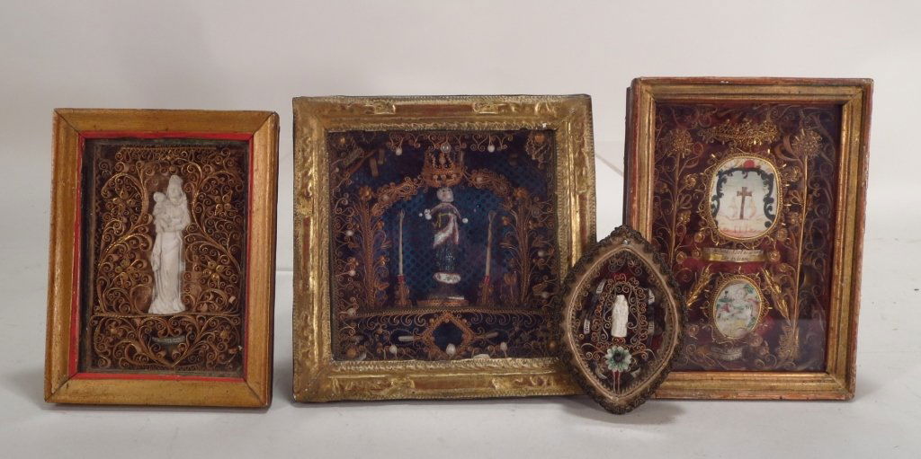 Four French Paperolles Icons, 19th C. (1 of 6)