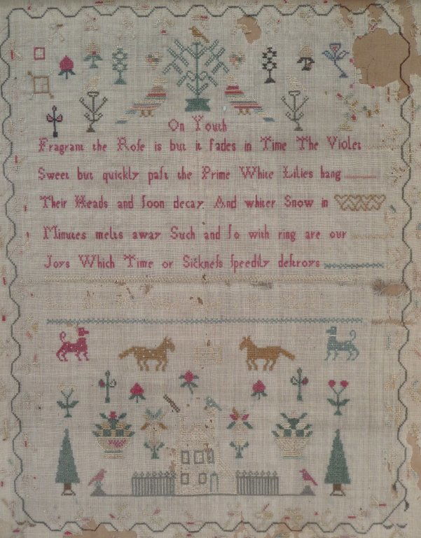 1808 Sampler by Sarah Biles, Age 10 (1 of 6)