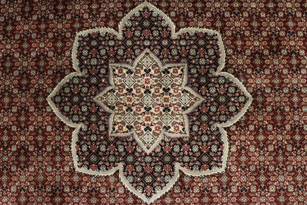 Round Pakistani Carpet; Lotus Center (1 of 6)