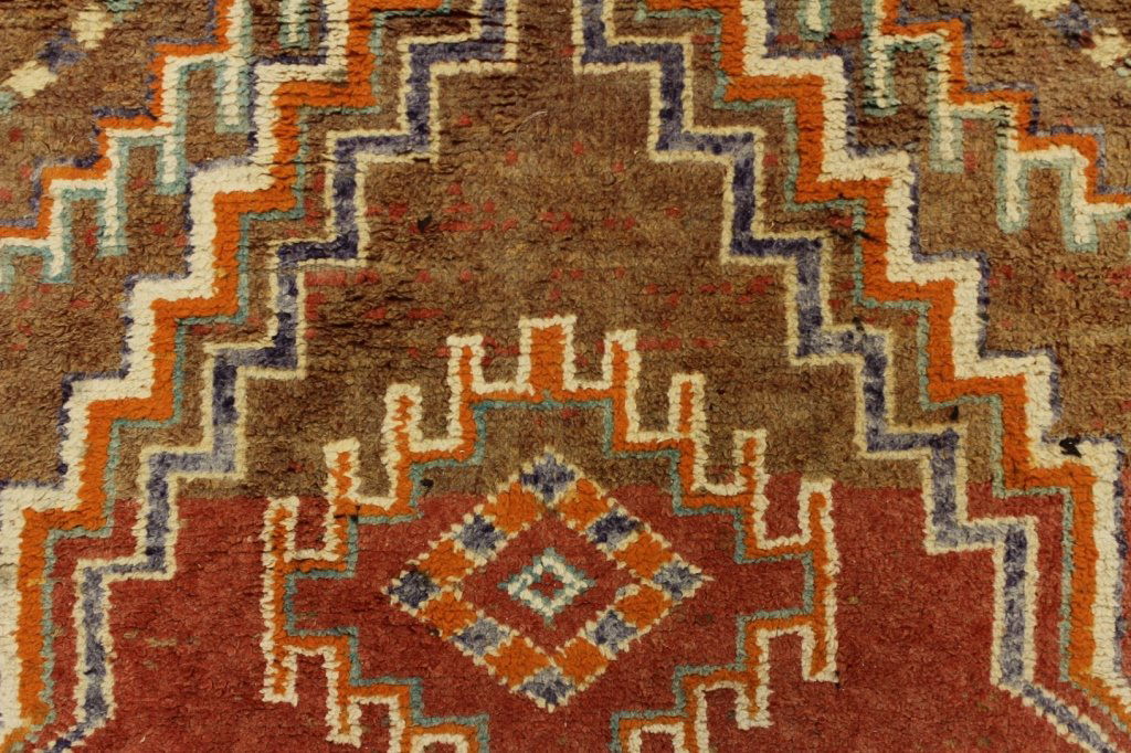 Moroccan Wool Rug; Orange & Pale Blue (1 of 9)