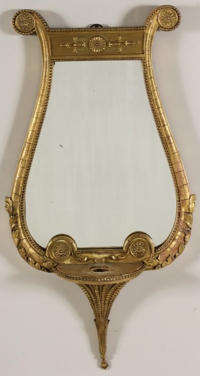 French Empire Lyre Gilt Wood Mirror, 19th C. (1 of 6)