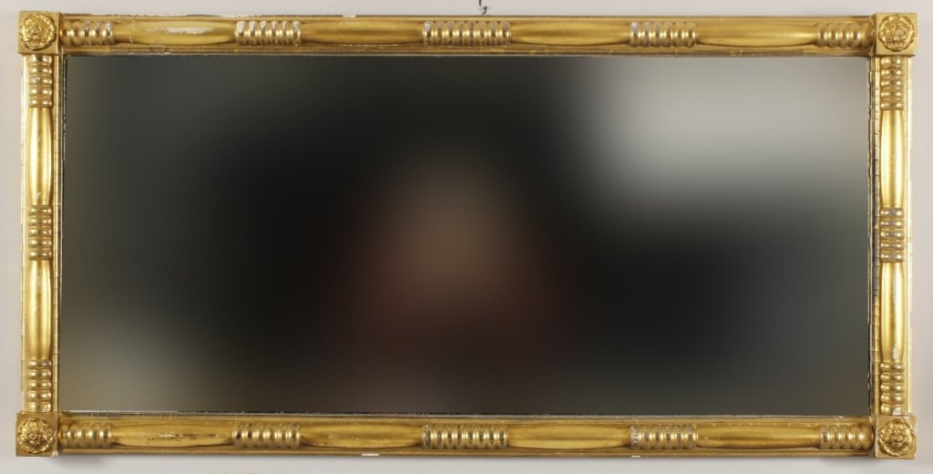 Late Federal Carved Gilt Wood Mantel Mirror (1 of 5)