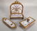 Limoges Ladies Desk Set, Porcelain and Ormolu