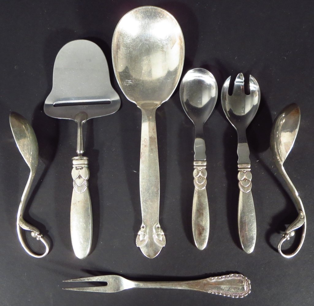 Seven Pcs of Sterling Silver Georg Jensen Flatware (1 of 7)