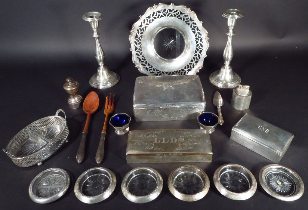 3 Sterling Silver Boxes and Other Silver Items (1 of 10)