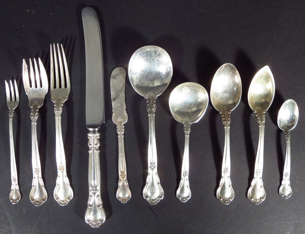 Partial Sterling Silver Flatware Set, Am., 19th C. (1 of 6)