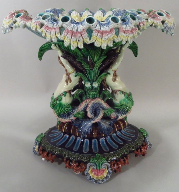 Large 19th c. Majolica Centerpiece, as is. (1 of 7)