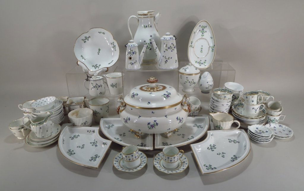 Lg. Lot of European Sprig Patterned Porcelain (1 of 7)