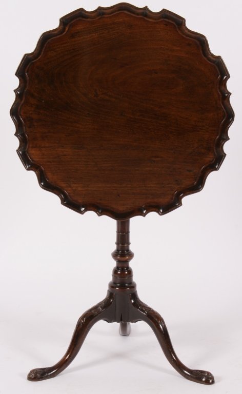 Mahogany Pie Crust Tiltop Tripod Table (1 of 6)