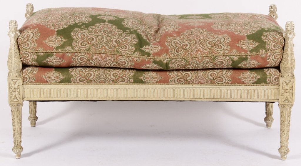 Louis XV-Style Bench w Paisley Upholstery (1 of 5)