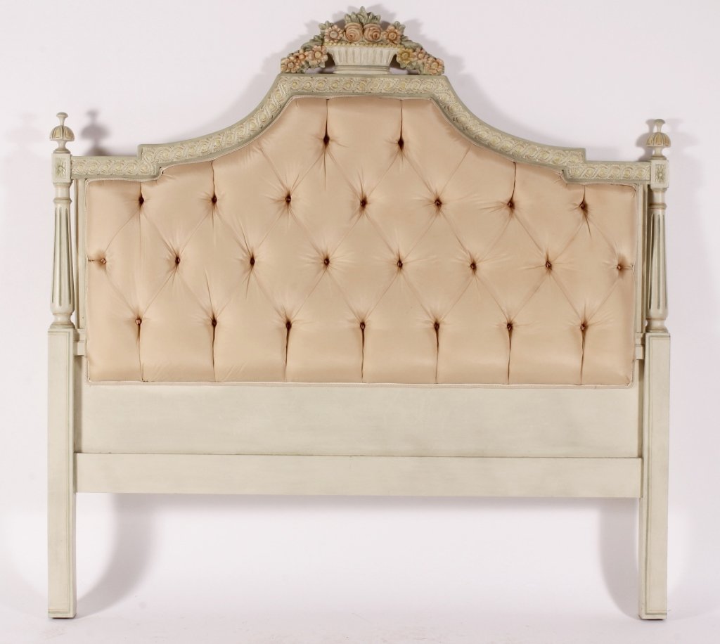 Louis XVI-Style Painted & Tufted Queen Headboard (1 of 5)