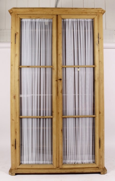 Natural Pine Tall Two-Door Cabinet, 19/20th c. (1 of 6)