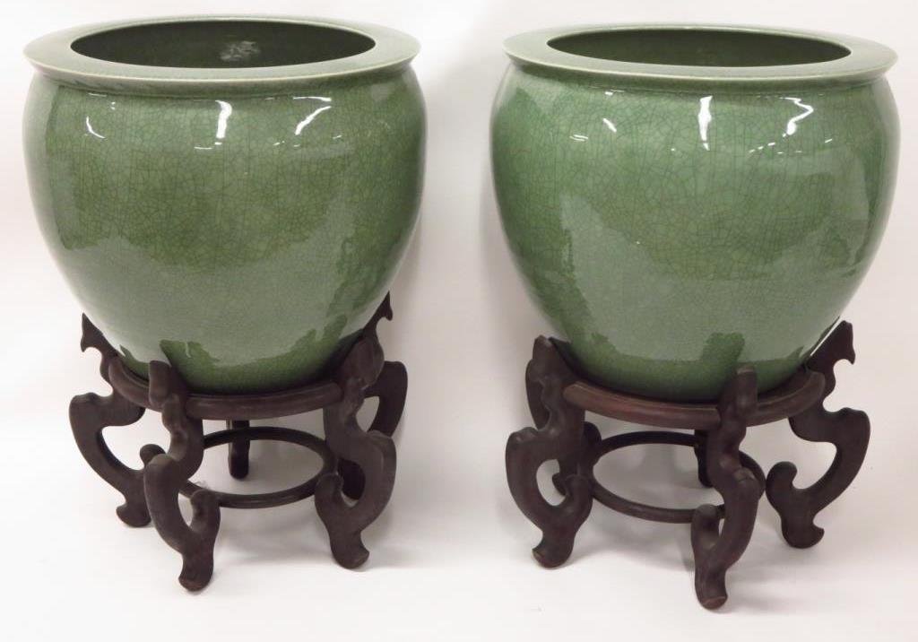 Pair of Chinese Style Jardinieres (1 of 2)