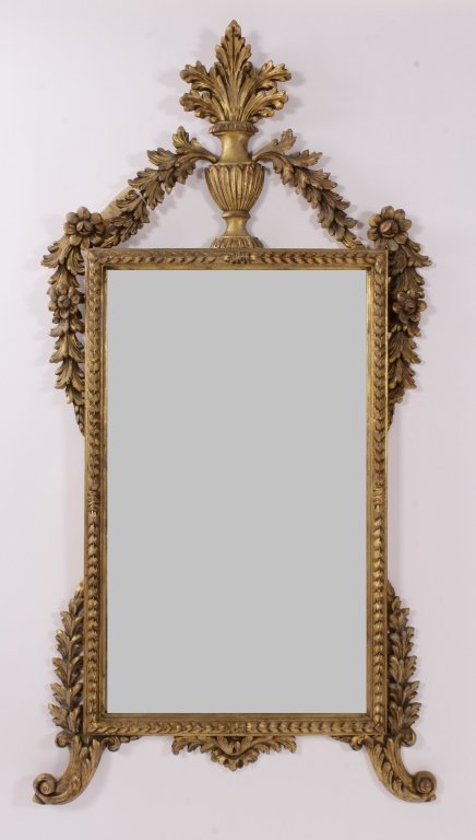 Georgian-Style Gilt Mirror, Urn Crest, Foliate (1 of 8)
