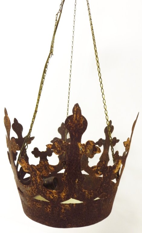 Rustic Crown Shaped Hanging Light Fixture (1 of 3)