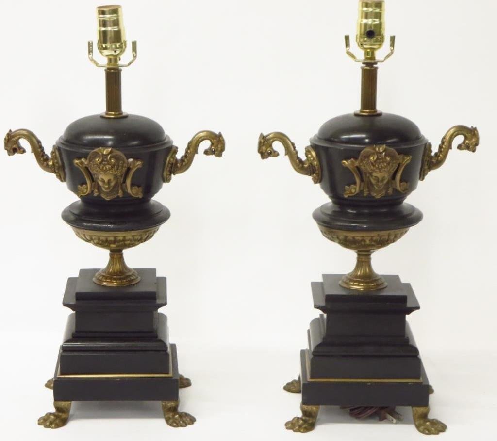 Pair of Empire Style Lamps; Urn Form (1 of 2)