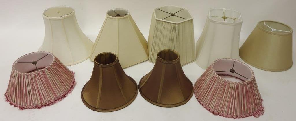 Lot of Silk Lampshades including 2 Pairs. (1 of 1)