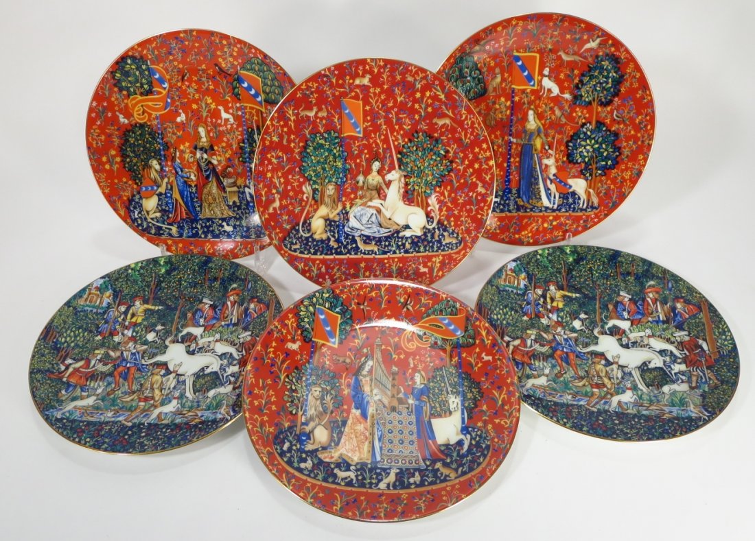 Set of 6 Limoges Porcelain Plates (1 of 6)