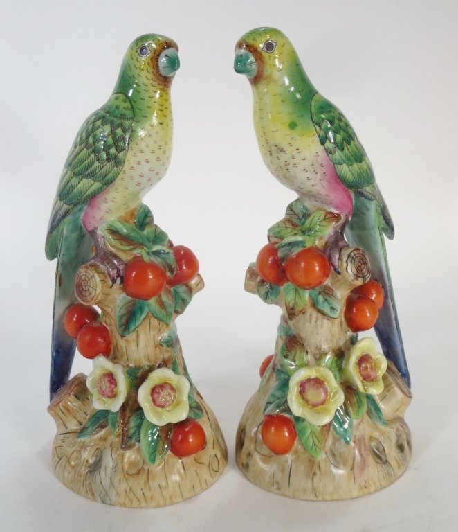 Pair of Porcelain Parakeets (1 of 7)