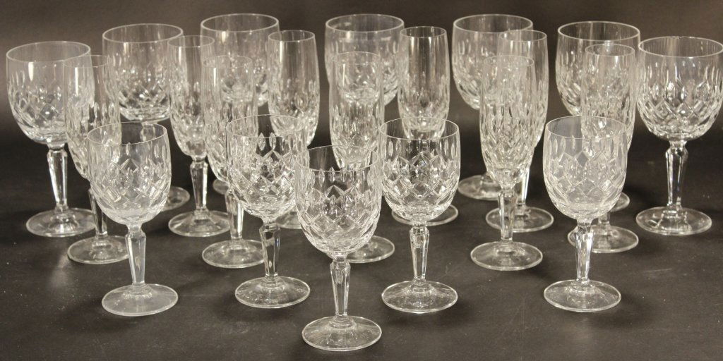 Group of 22 Pressed Glass Stemware Wines (1 of 3)