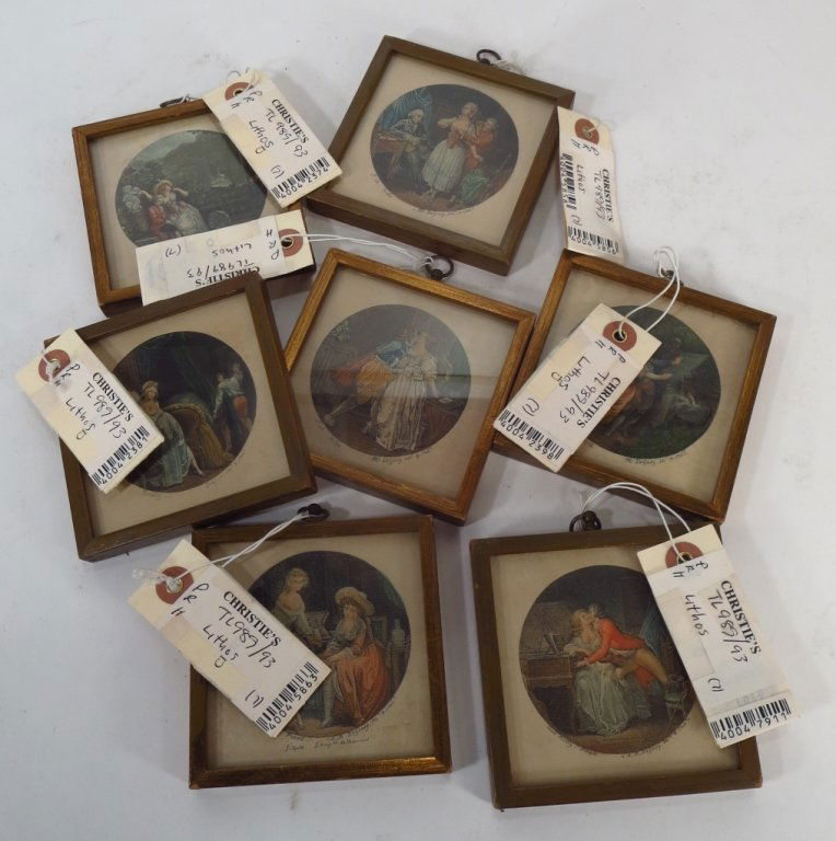 Group of 7 Framed Pints of Courting Couples. (1 of 10)