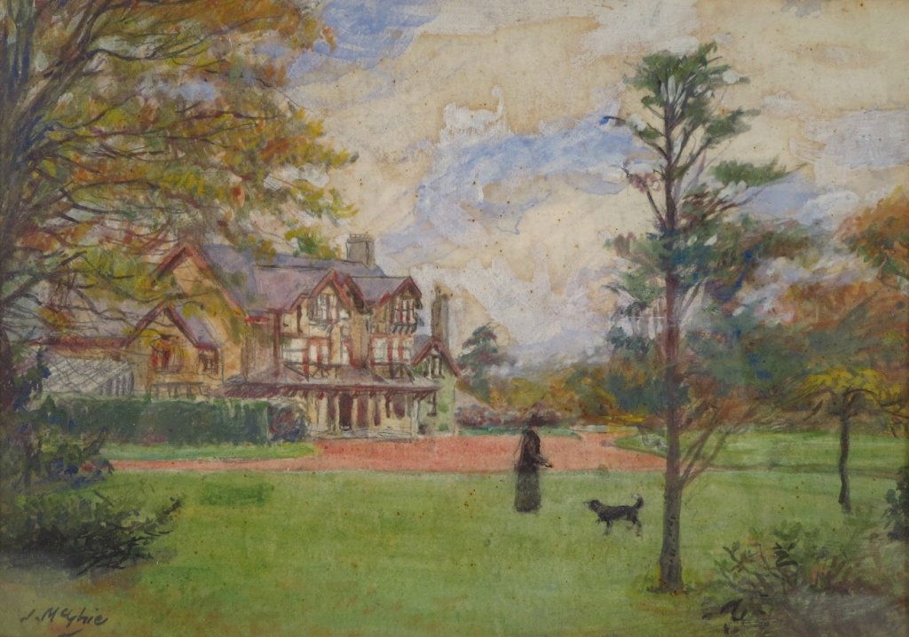 McGhie, Scottish, Estate w Woman & Dog, W/C (1 of 7)