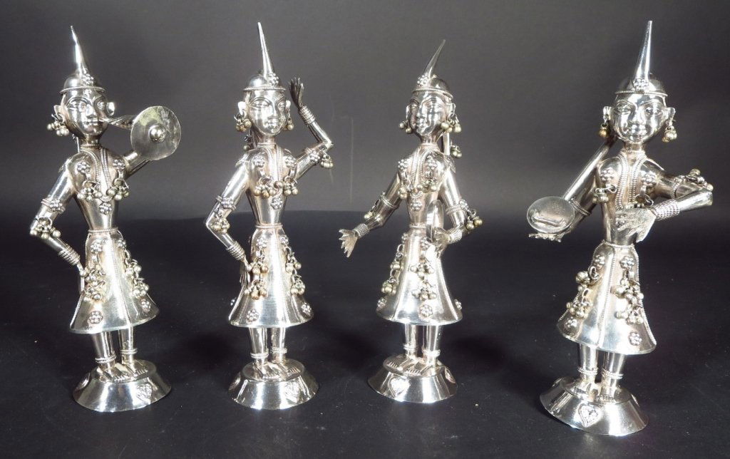 Four Sterling Silver Asian Musicians (1 of 6)