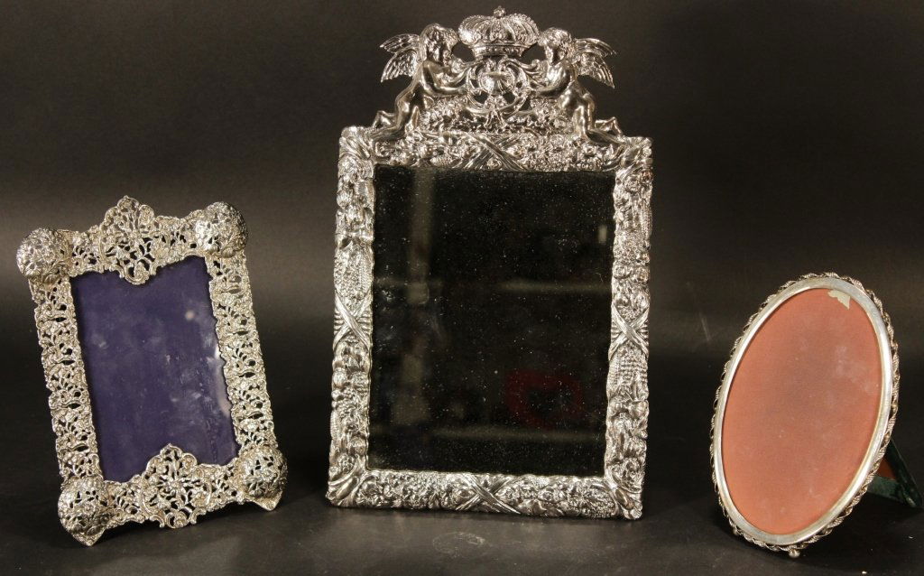 Three Larger Ornate Silverplate Frames (1 of 6)