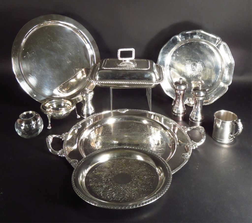 Lot of Silver Plate Serving Items (1 of 8)