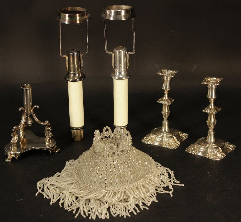 Lot of Candlesticks together with Beaded Shades (1 of 4)