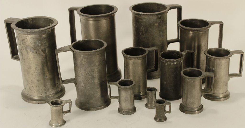 13 French Pewter Measurers (1 of 5)