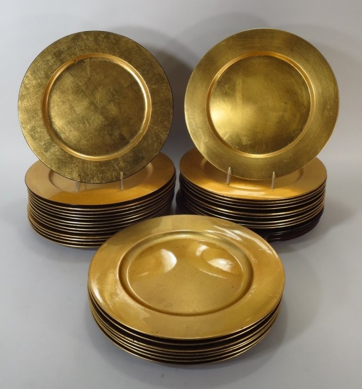 Group of Gilt Plastic Decorative Chargers (1 of 8)