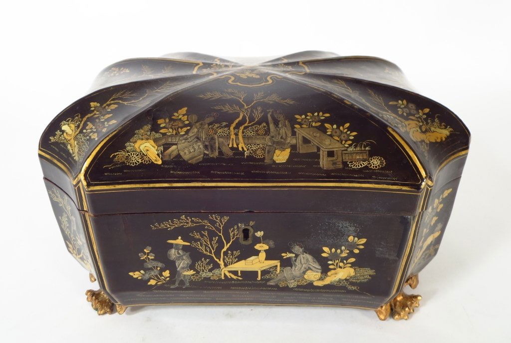 Chinese Lacquer Tea Caddy, with Fitted Interior (1 of 7)