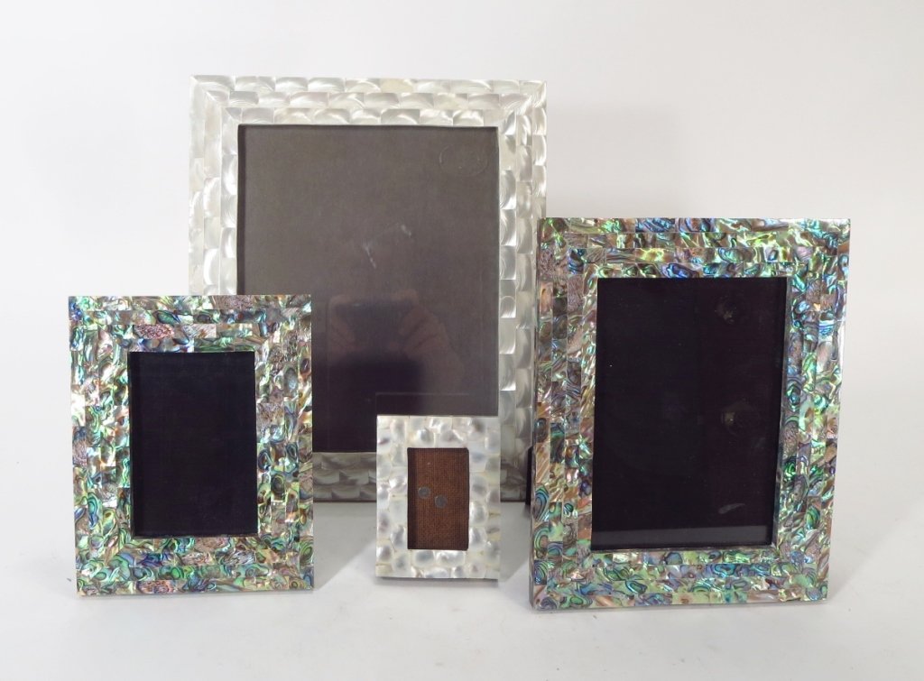 4 White and Black Mother of Pearl Frames (1 of 4)