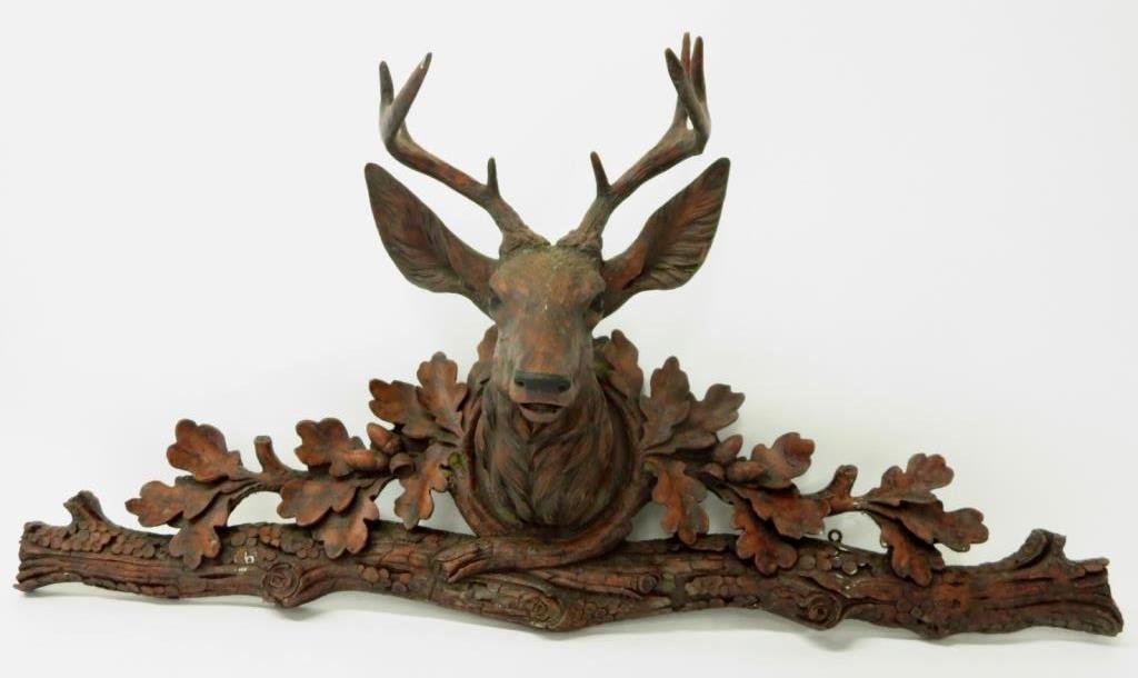 Faux Stag Head on Mount, Cast Resin (1 of 3)
