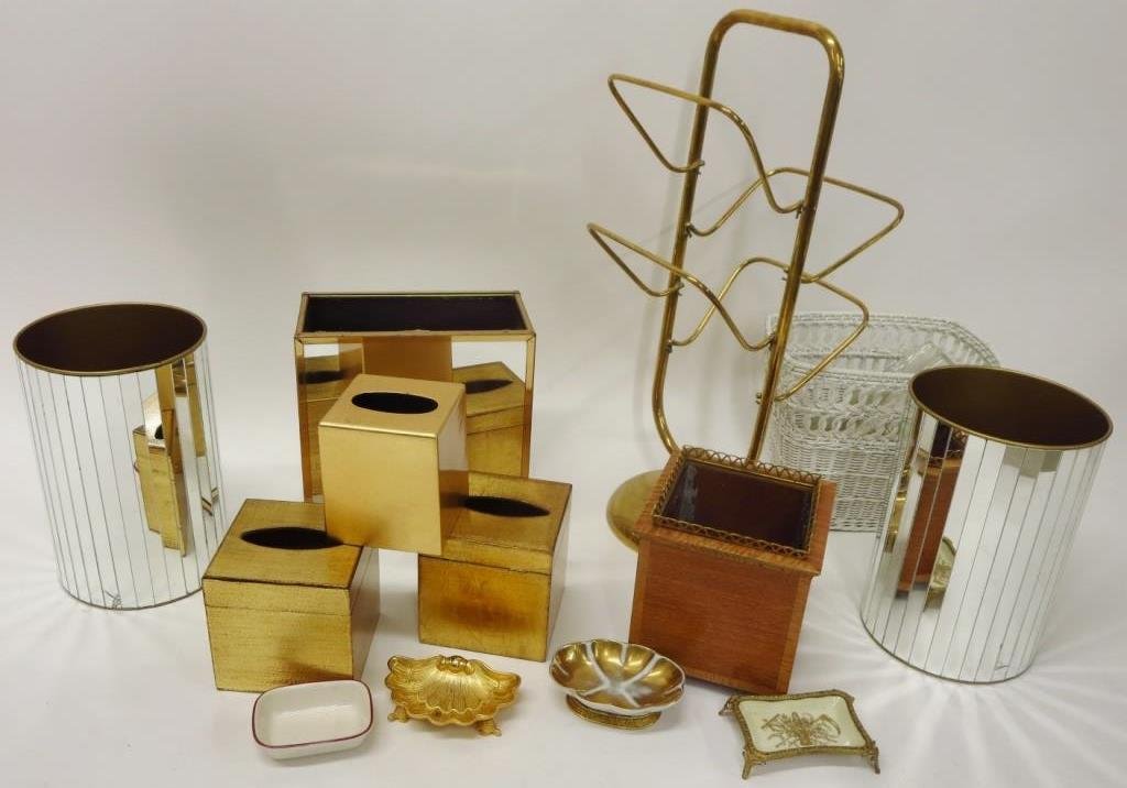 Group of Waste Baskets, Soap Dishes, Tissue Boxes (1 of 5)