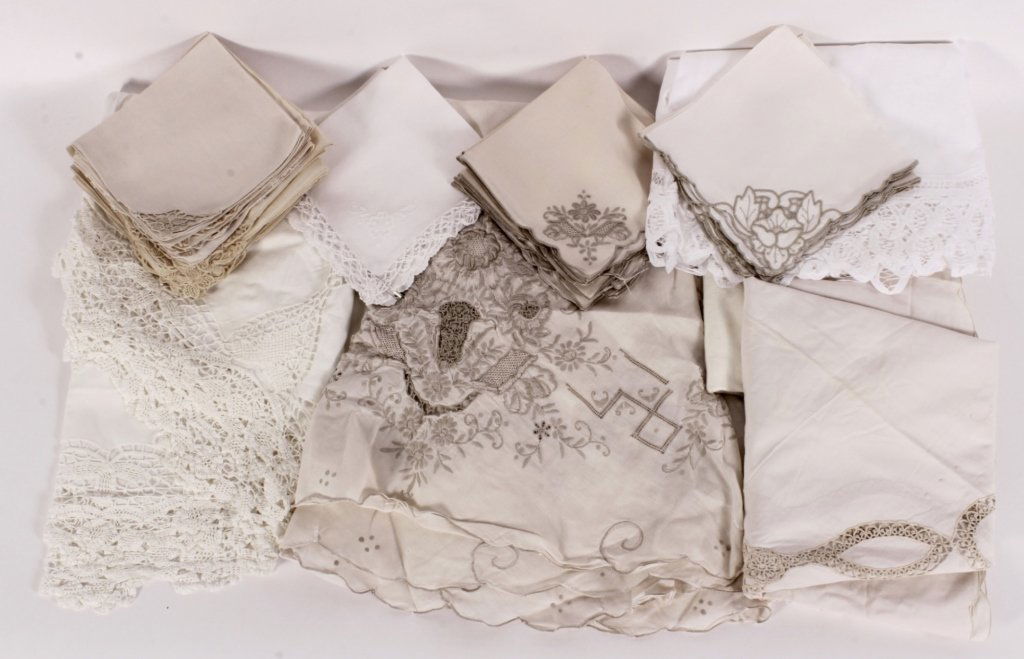 Large Lot of Fancy Table Linens (1 of 4)