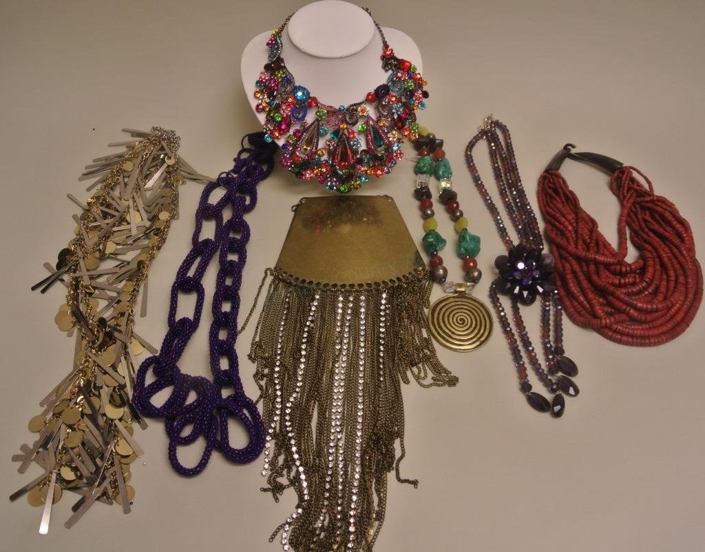 Purple Beaded Chain Link Necklace & Others (1 of 10)