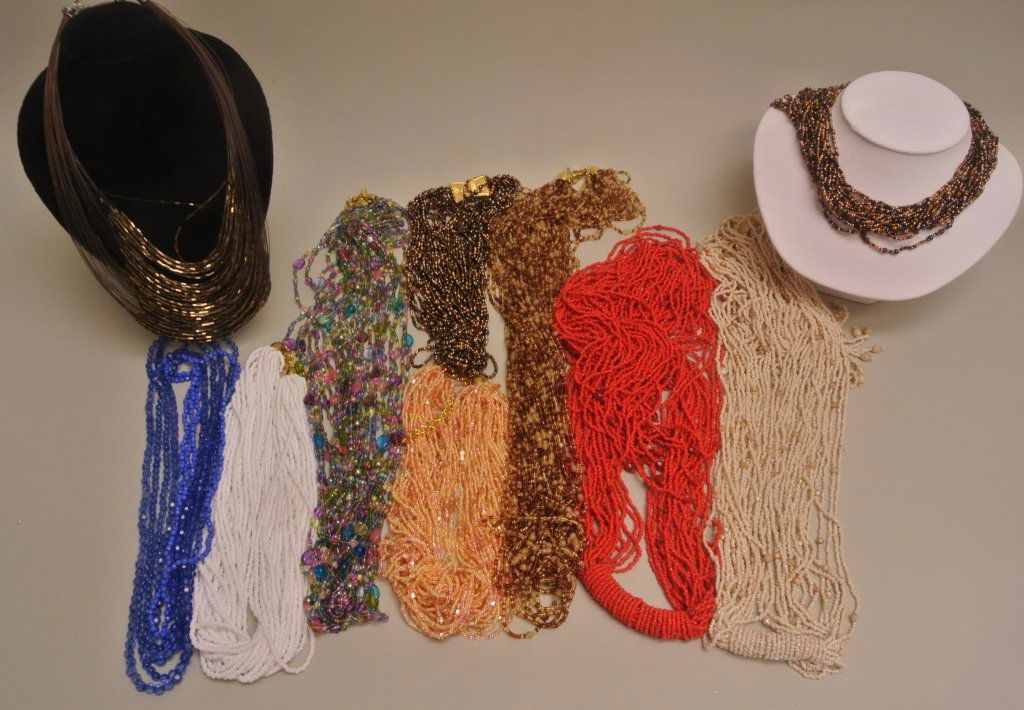 10 Micro Beaded, Multi-Strand Necklaces (1 of 7)