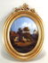 Oval Eglomise Landscape Painting, 19th/20th C.