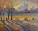 S. Rubel. Central Park in Autumn, Oil on Canvas